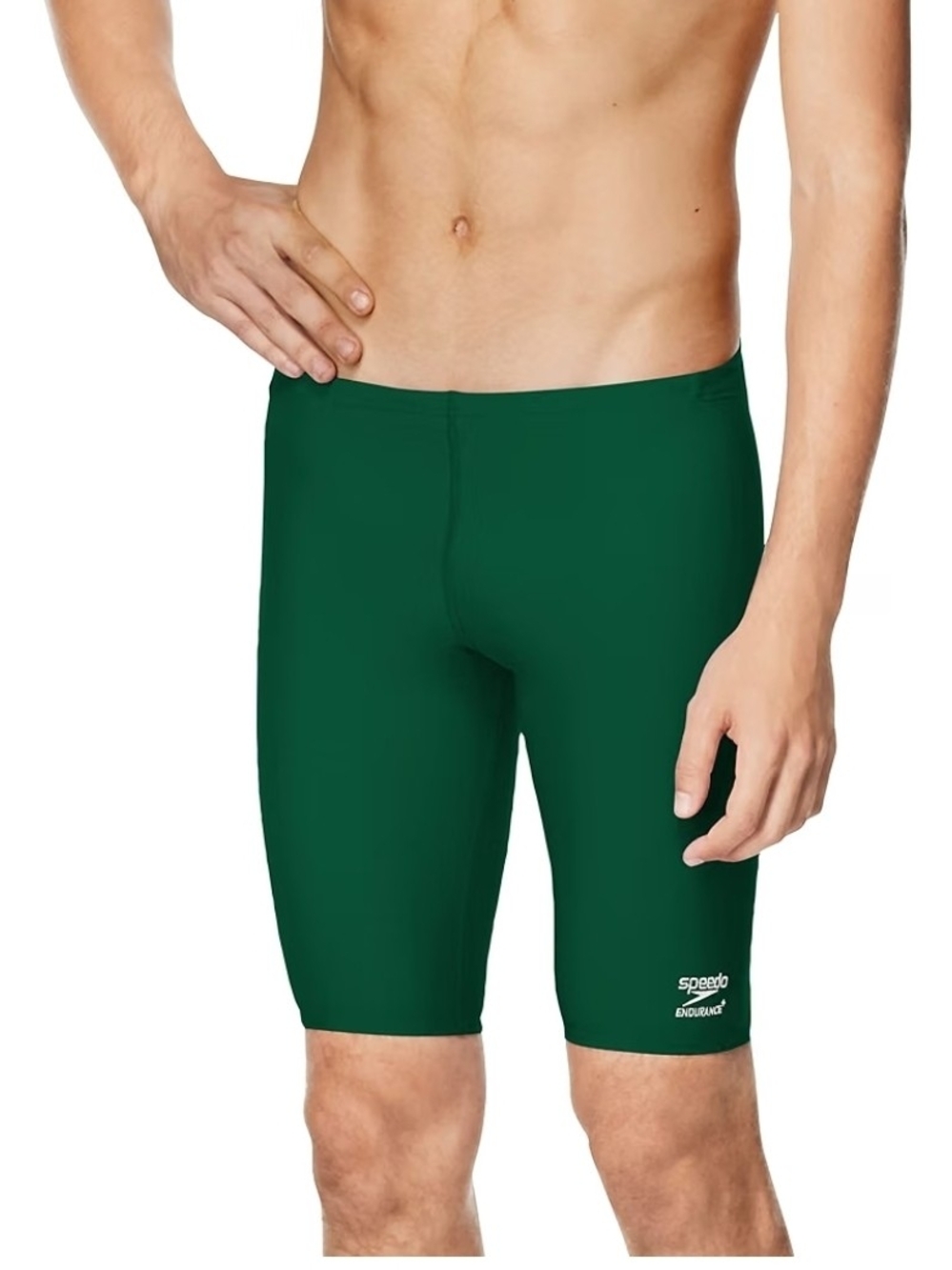 Speedo Men’s Solid Dark Green Jammer Swim Trunks